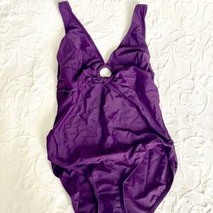 Ray Dark Purple Open Hole One Piece Bathing Swimming Swim Suit 12